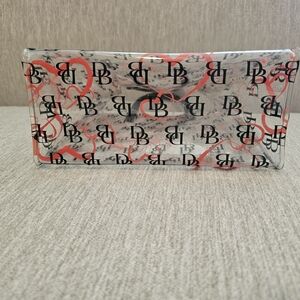 Dooney & Bourke Transparent Cosmetic Case with Red and Black Design
